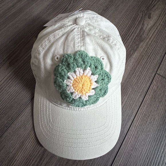 Crochet Flower Daisy Hat Baseball Hat Grannycore Handmade Hat Flower Cap - Picture 2 of 7